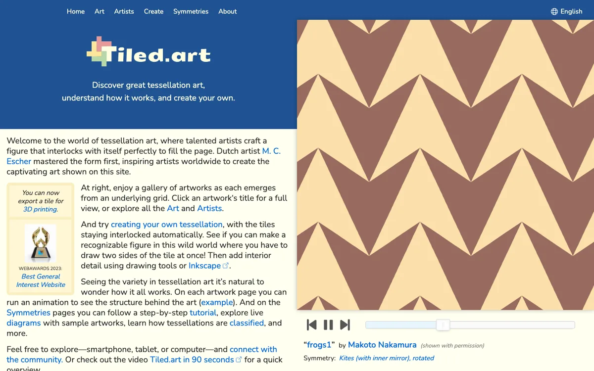 Tiled.art tesselasyon sanatı galerisi ve üretim aracı