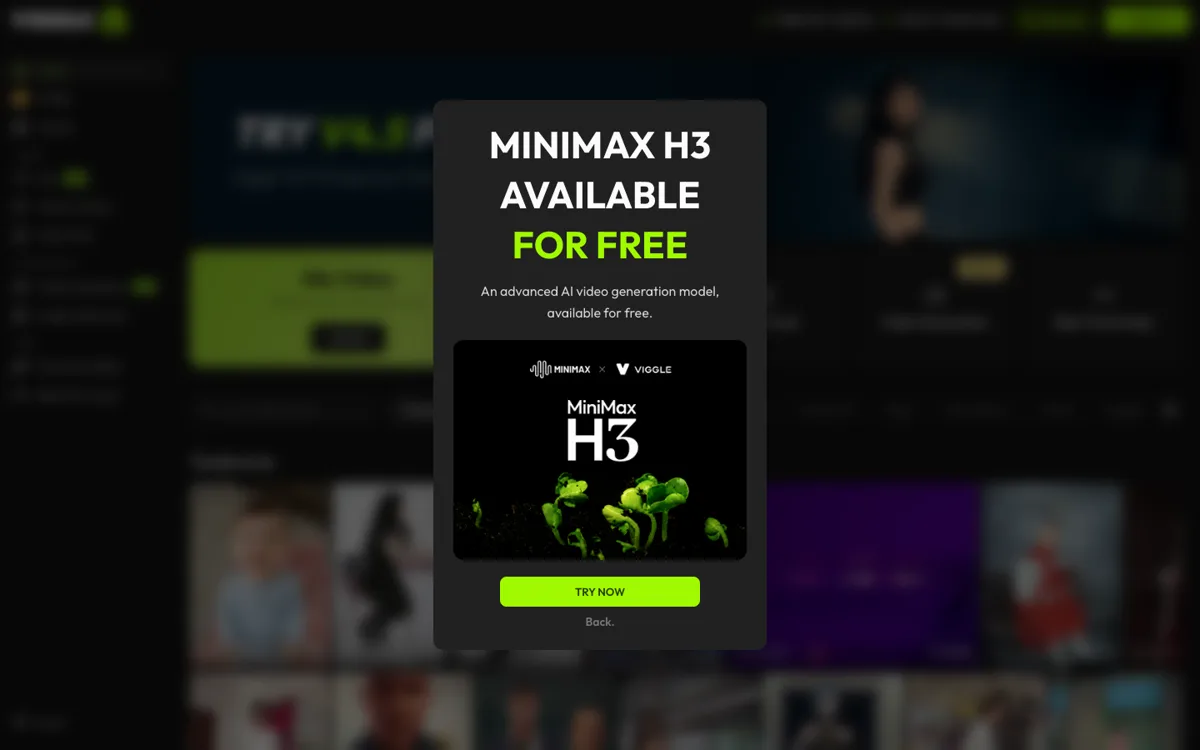 Viggle AI ana ekranı ve hareket şablonu kategorileri
